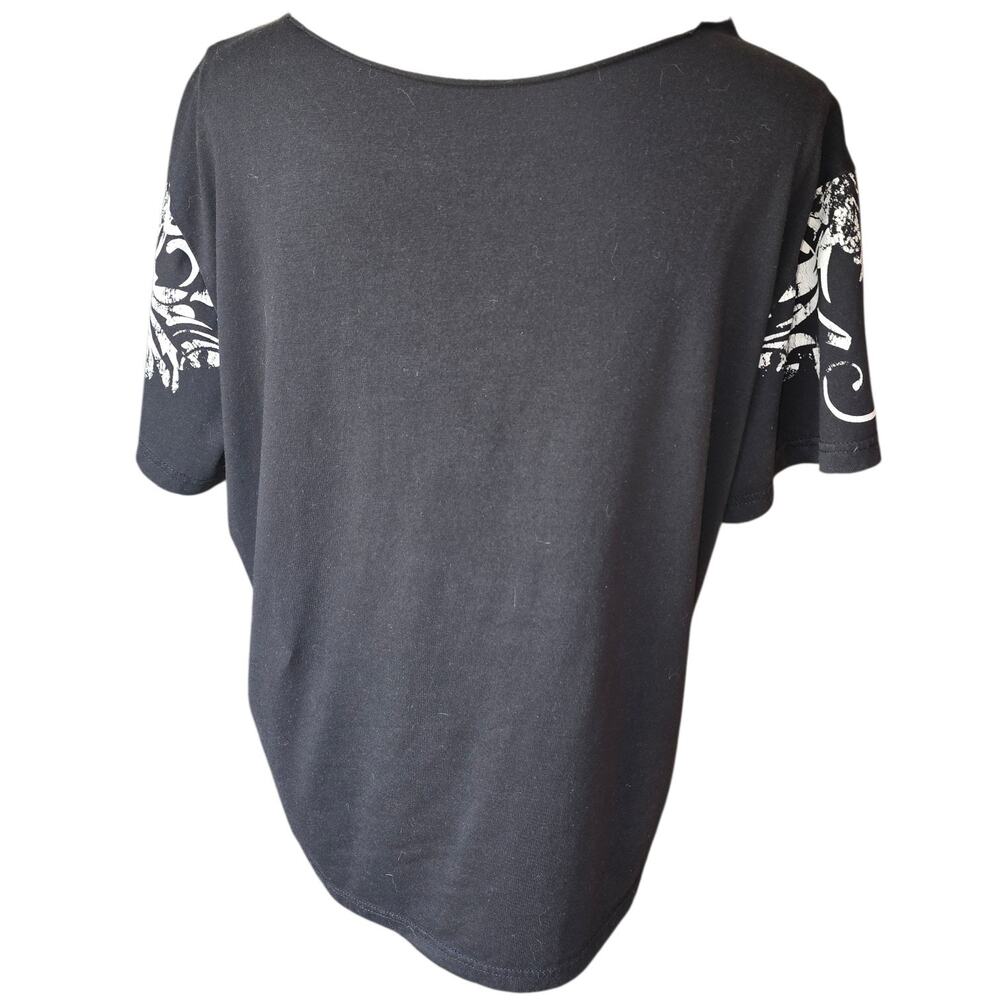 Y2k Grunge Goth Style Black Skull Shirt Size XL - Picture 2 of 7